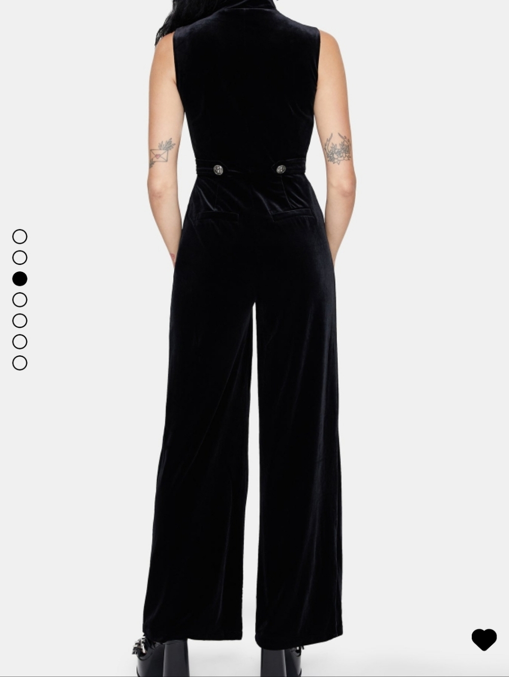 Disturbia Dusken Velour Button Up Wide-Leg Jumpsuit - Picture 2 of 5